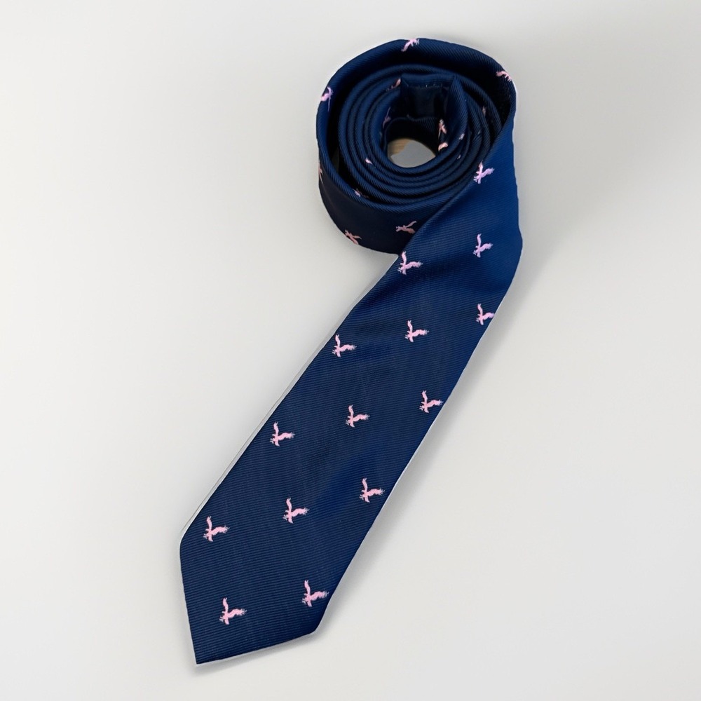 American Eagle Outfitters Men's Navy Necktie Pink Eagles Preppy Y2K